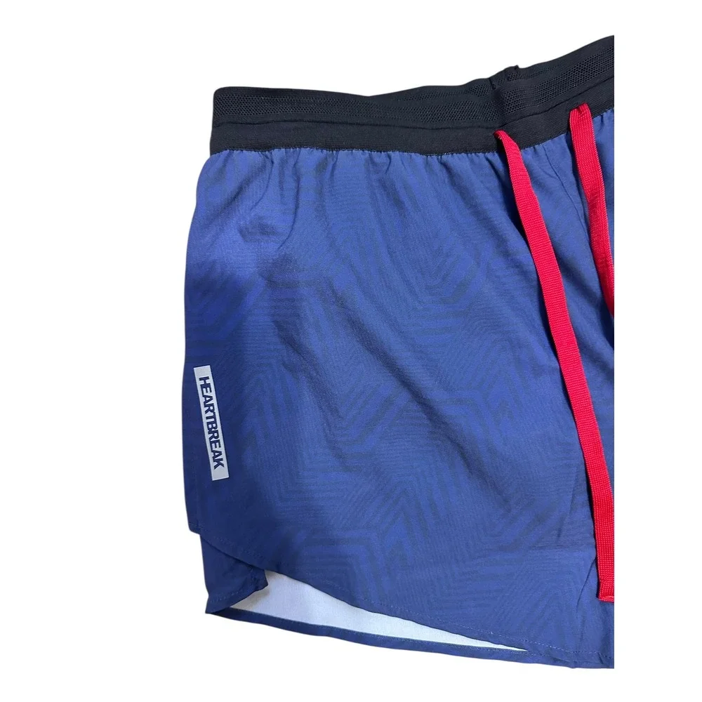 Heartbreak Run Women's Bear Cage 2‎ Split Shorts Blue Zazzle Camo Medium NEW